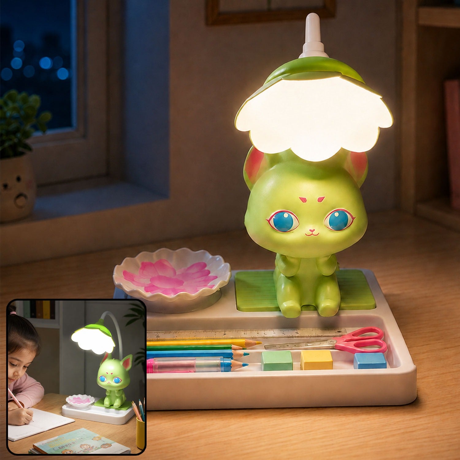 Kids LED Desk Lamp – Cute Cartoon Eye-Protection | Deodap
