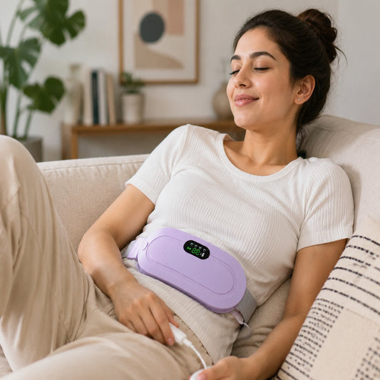 Menstrual Cramp Relief Belt – Rechargeable Heating Pad | Velvet Wellness