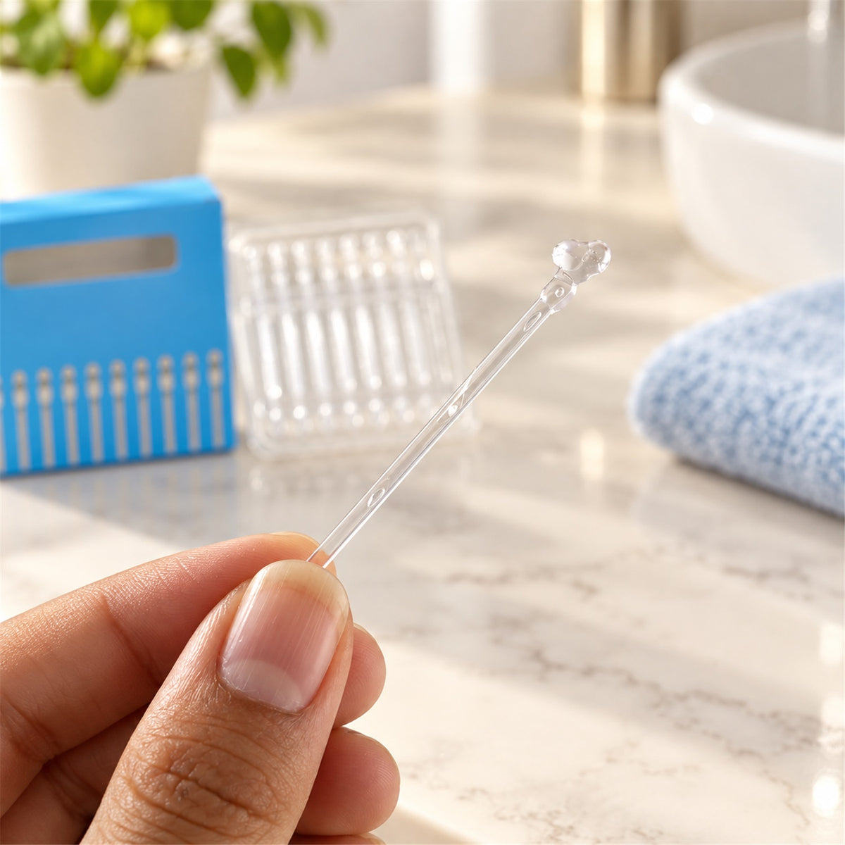 Clear silicone ear cleaning sticks with compact holder 24 piece set 07