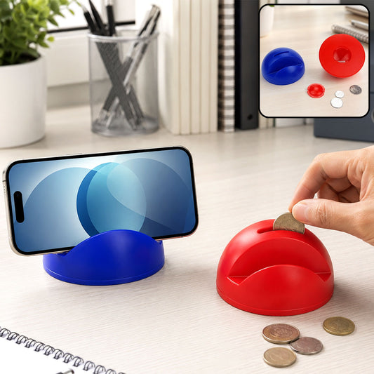 Phone Holder with Coin Bank – ABS Plastic Owl Design (1 Pc)