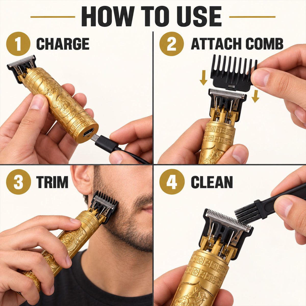 Rechargeable T-blade hair trimmer - view 02