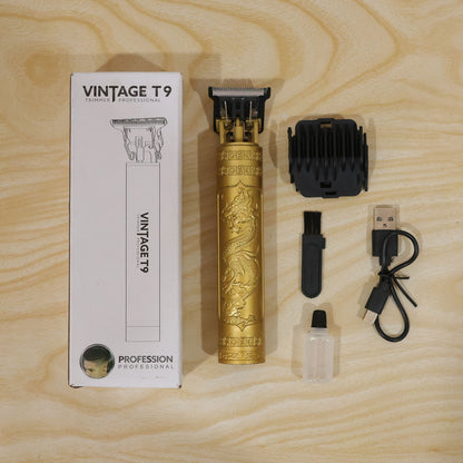 Actual hair trimmer with box and supplied accessories