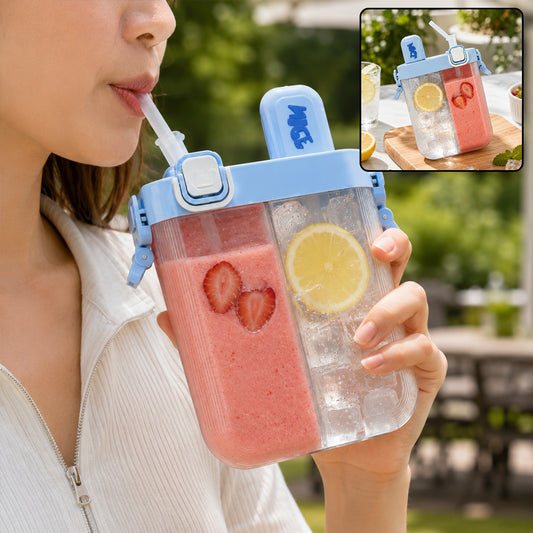 Kids Water Bottle with Dual Compartments – Straw & Strap | Own Hydrate