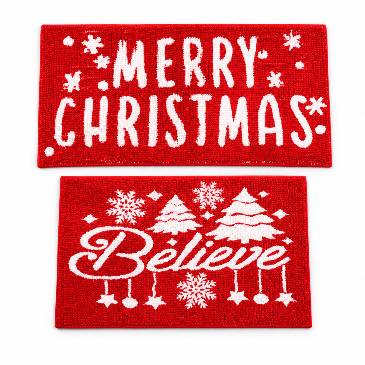 Christmas Decorative Chenille Floor Mat, Mixed Design and Size (1 Pc)