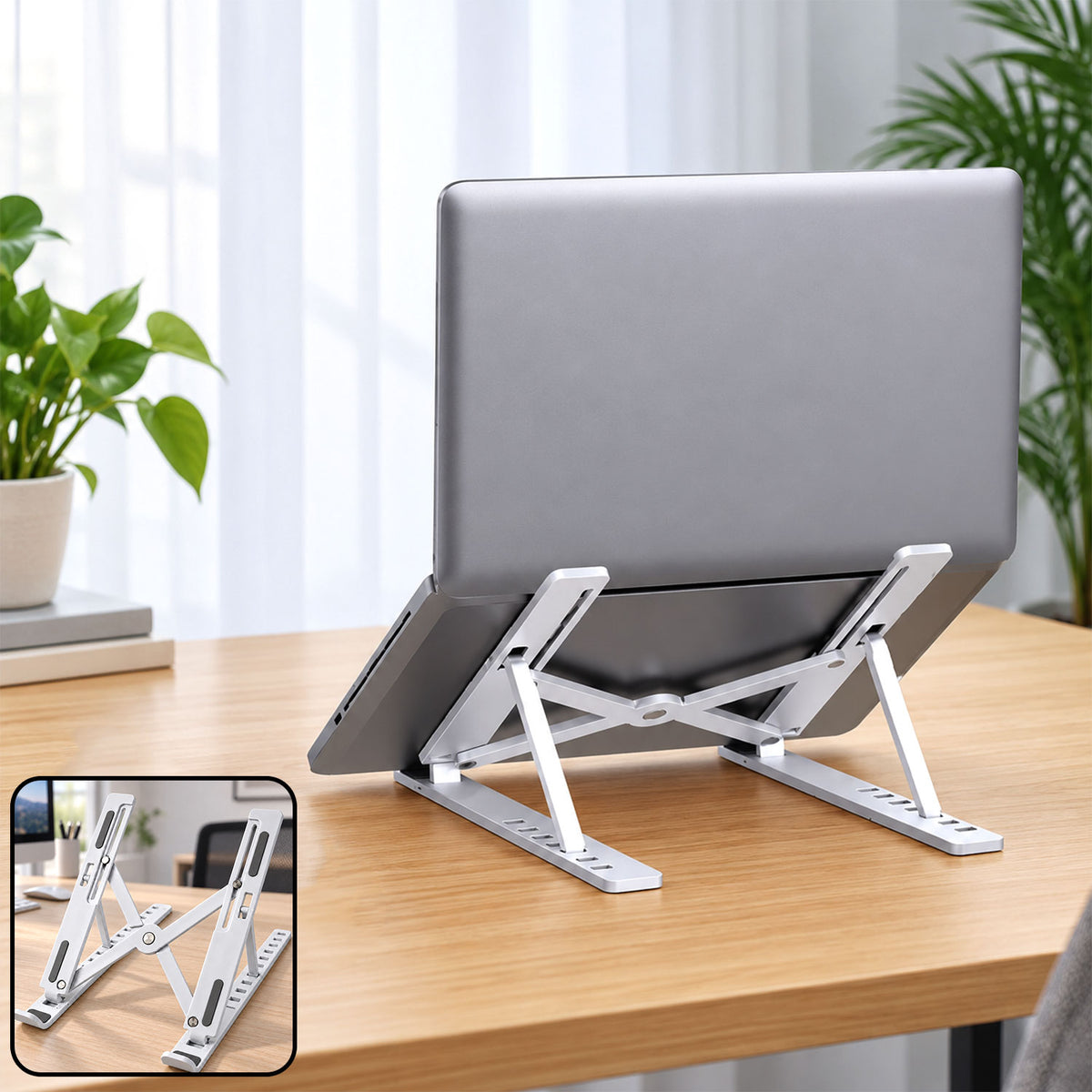 Ergonomic laptop riser desk work