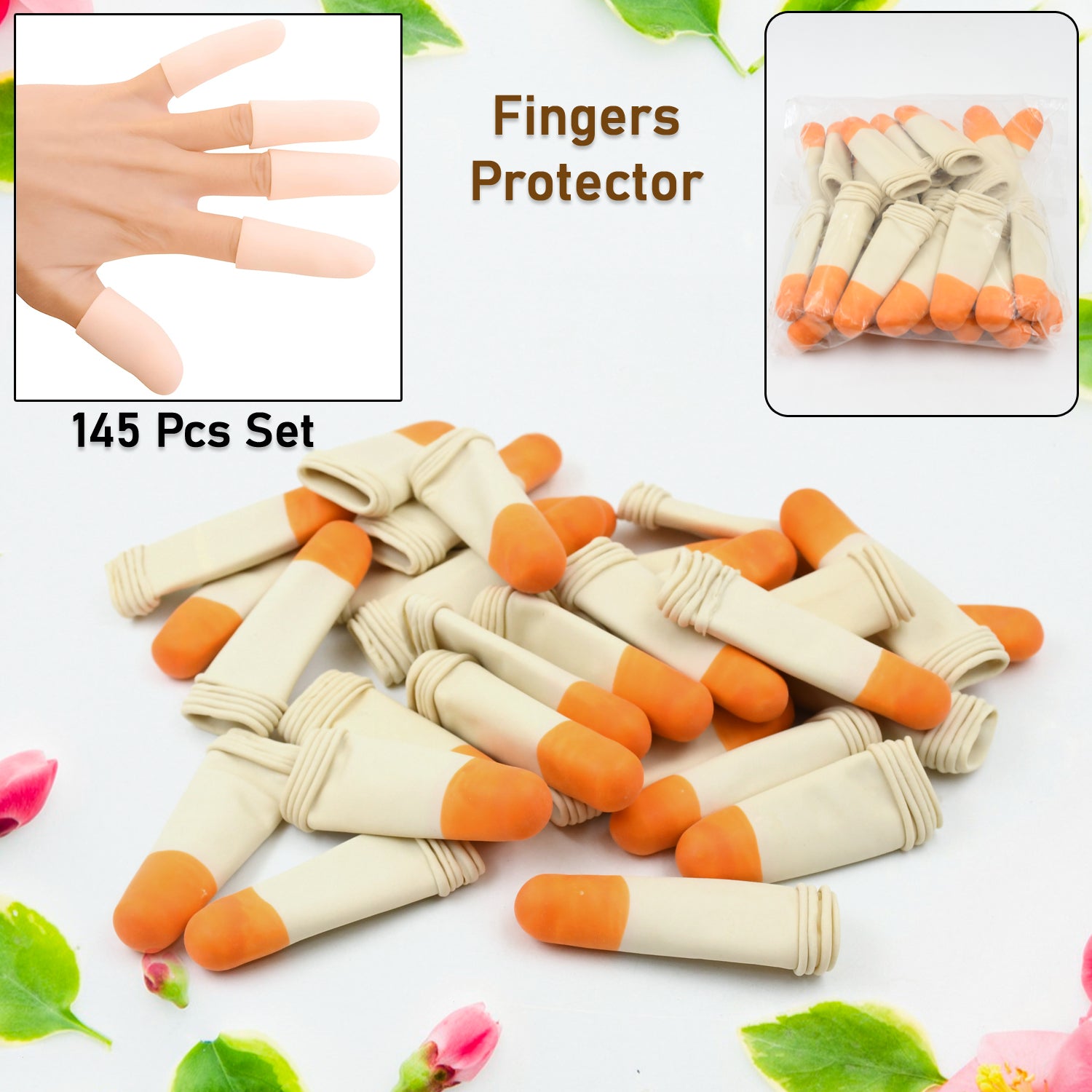 Finger Caps, Silicone Finger Protectors Sleeves (Finger Cots / 145 Pcs