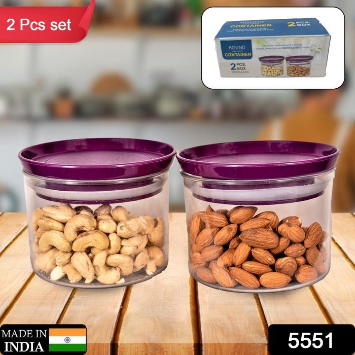 Air Tight & Unbreakable Kitchen Jar Set Food Storage Containers for Dry Fruits, Spices, Snacks, Pulses (2 Pcs Set)