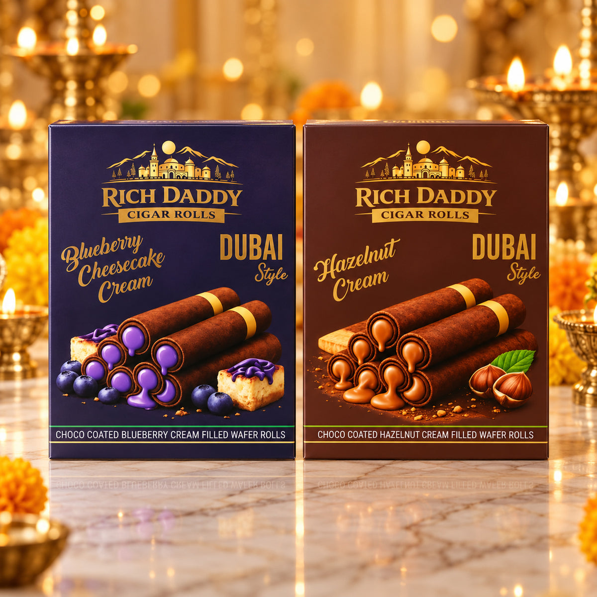 Blueberry + Hazelnut Wafer Rolls
