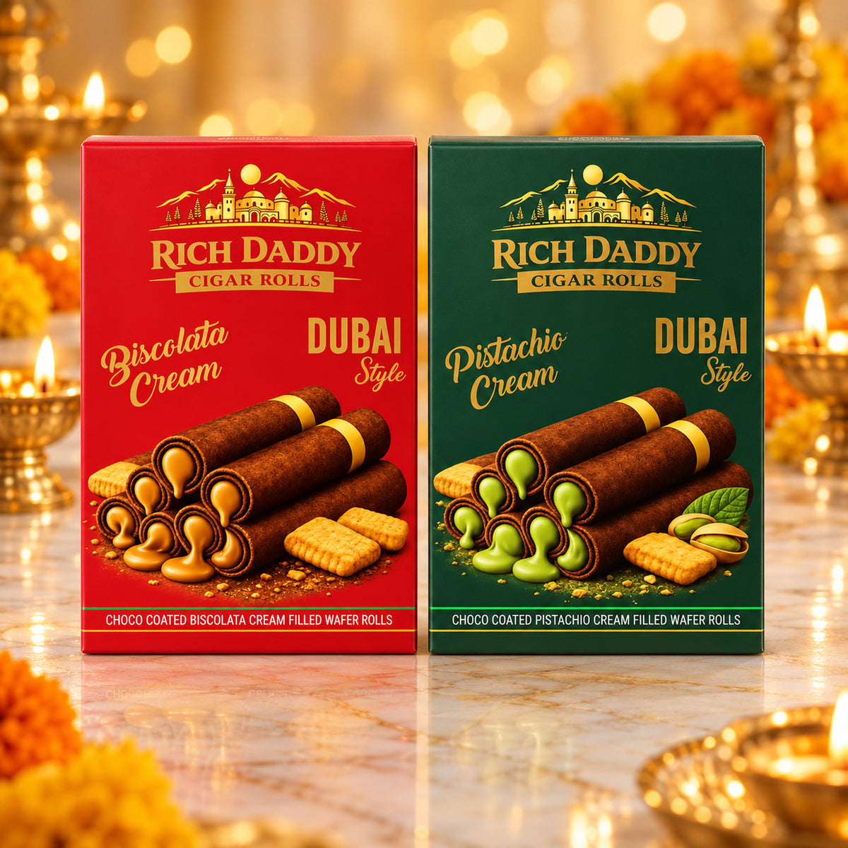 Biscolata + Pistachio Wafer Rolls