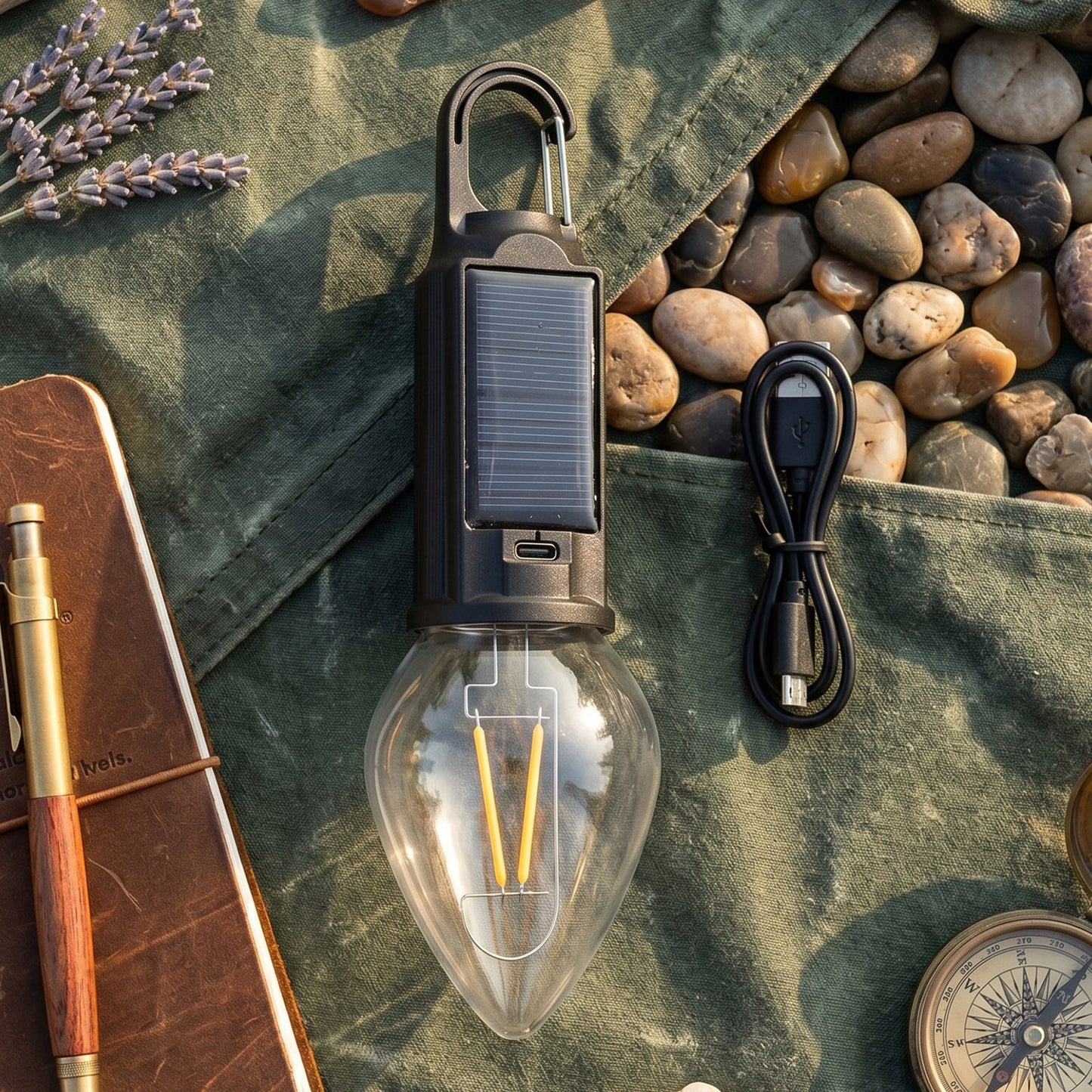 14141 solar rechargeable camping lamp no sku