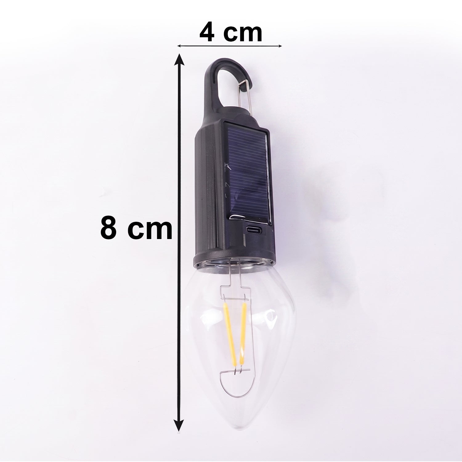 14141 solar rechargeable camping lamp white background
