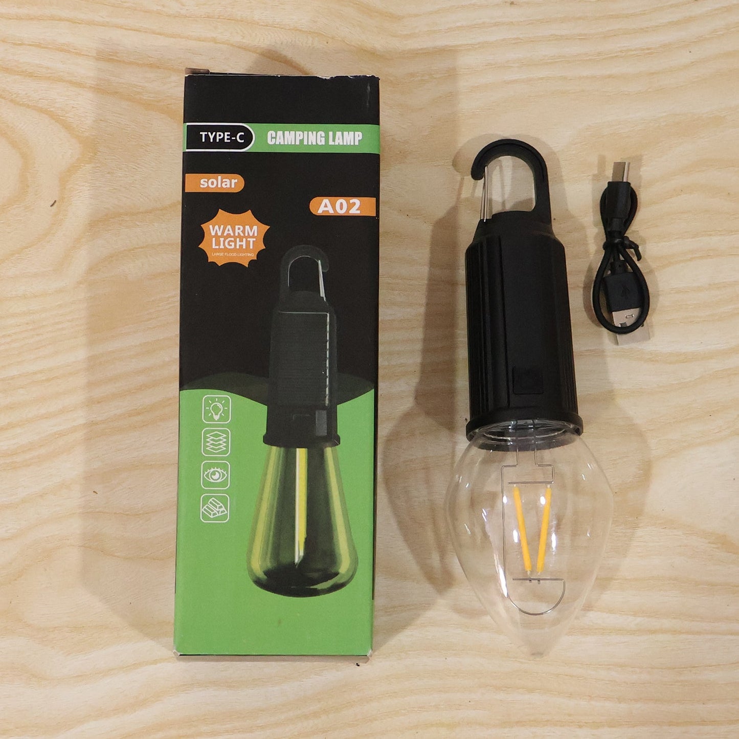 14141 solar rechargeable camping lamp size