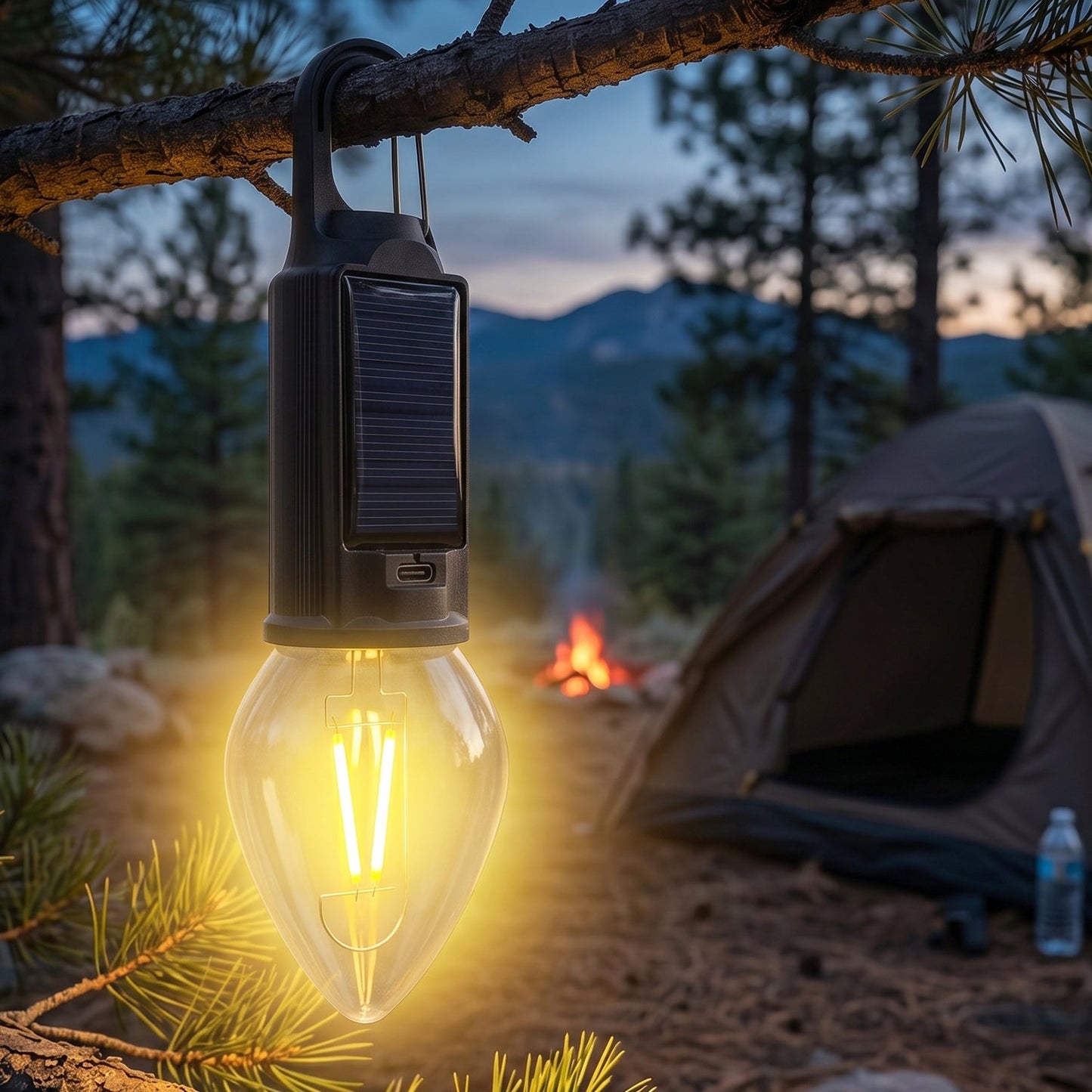 14141 solar rechargeable camping lamp live