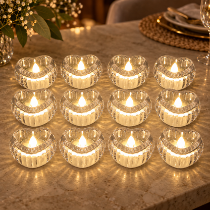 Heart-Shaped LED Flameless Candles – Set of 12 Elegant Lights showcase
