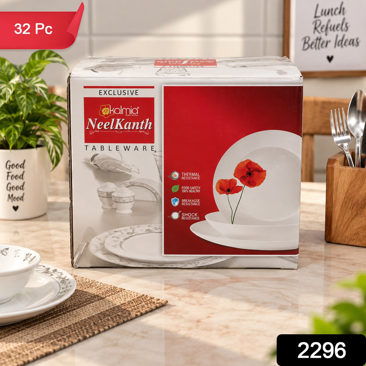 32-Piece Dinner Set – Premium Plastic, Microwave Safe | NG