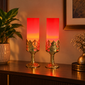 LED Candle Light Lamps – Elegant Golden Stand Set of 2