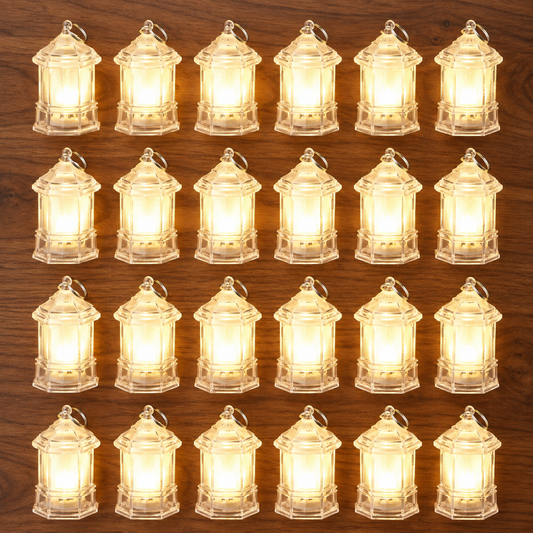 LED Decorative Lantern Lights – Set of 24 Flameless Hexagonal Lamps showcase