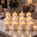 Flameless LED Decorative Candle Set Realistic Flame Ribbed Design