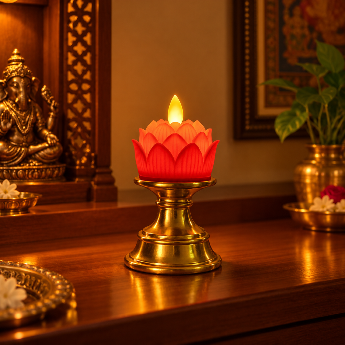 Lotus LED Flameless Candle – Elegant Decorative Flameless Light showcase