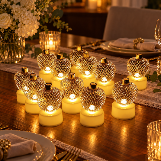 Apple Shape LED Tealight Candles – Flameless Decorative Set of 12 showcase