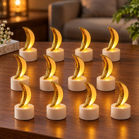 14566 moon shape led tealight candle 12pc