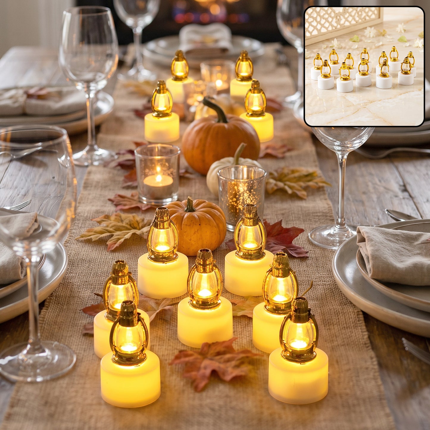 LED decorative candle lamps 12-piece set lifestyle view