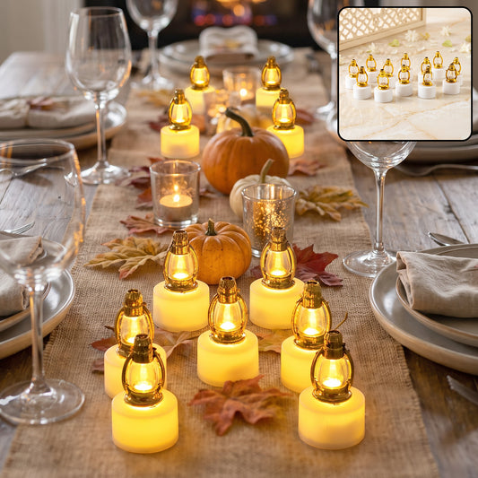 Golden lantern LED decorative candle lamps for home and Diwali decor