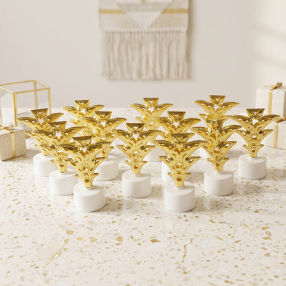 Golden Christmas tree LED tealight candles 12-piece decorative set