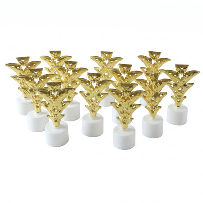 Golden Christmas tree LED tealight candles 12-piece white background
