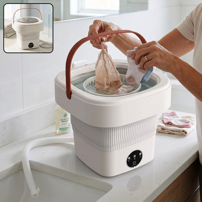Foldable washing machine used for small garments