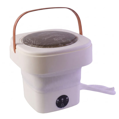 Foldable washing machine on white background