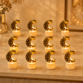 Moon Shaped Flameless LED Candles – Set of 12 with Warm Glow
