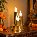 LED Flameless Candle Lamp – Triple Candle Design, Golden Glow