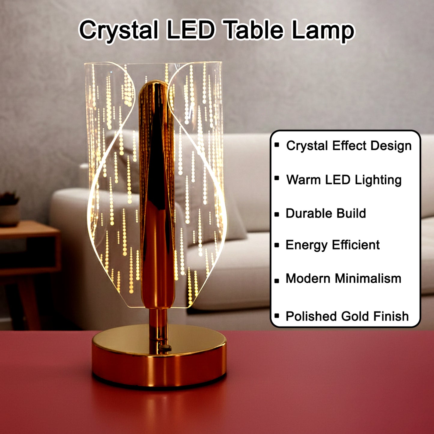 Modern Crystal LED Table Lamp (1 Pc)