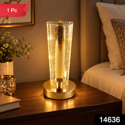 Crystal Table Lamp – Sparkle Design with Golden Base LED
