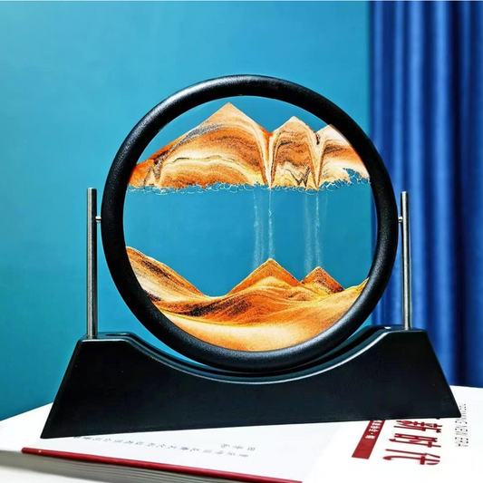 3D Moving Sand Art – Liquid Motion Deep Sea Sandscape with Round Glass Frame (1 Pc)