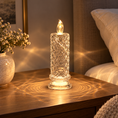 LED Crystal Candle Light – Flameless Safe Decorative Glow