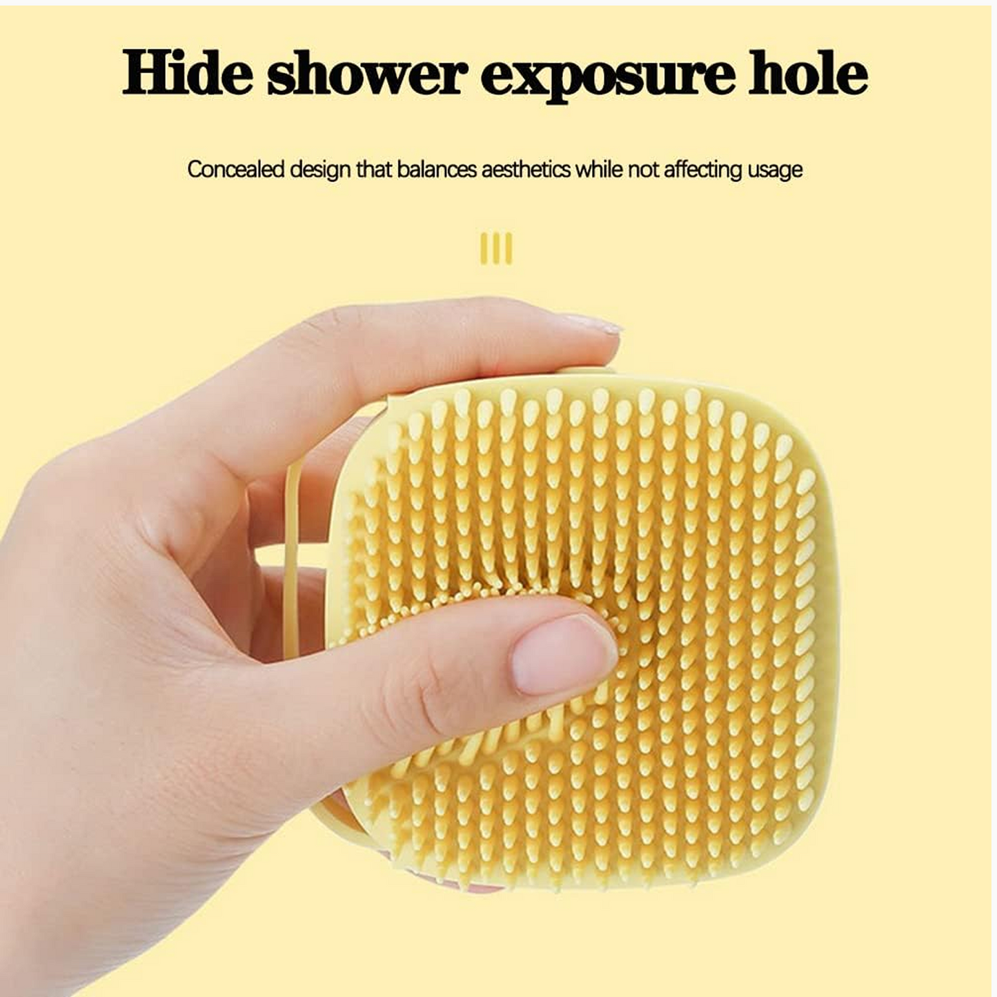 શેમ્પૂ ડિસ્પેન્સર સાથે 1348B સિલિકોન મસાજ બાથ બોડી બ્રશ