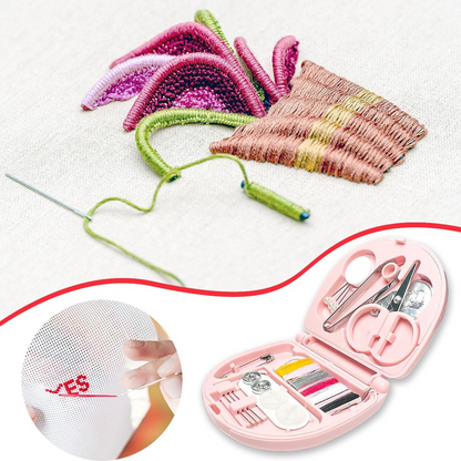 Mini Travel Sewing Kit for Beginners with Threads & Scissors