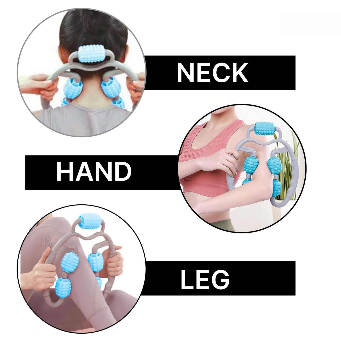 0265 મસલ મસાજ રોલર, 5 વ્હીલ્સ સોરેનેસથી રાહત આપે છે લેગ મસલ રોલર ફિટનેસ રોલર મસલ રિલેક્સર મસાજ રોલર રિંગ ક્લિપ ઓલ રાઉન્ડ મસાજિંગ યુનિફોર્મ ફોર્સ ઇલાસ્ટીક પીપી ડ્રોપ આકારની ઘર વપરાશ માટે (1 પીસી)