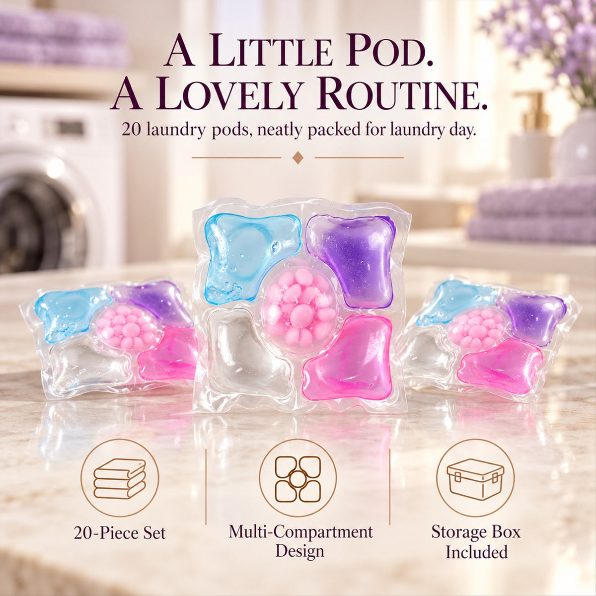 Laundry Detergent Pods with Storage Box
