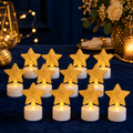 LED Star Candles – Set of 12 Flameless Decorative Tealights