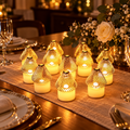 LED Flameless Candle Lights – Set of 12 with Golden Net Cover