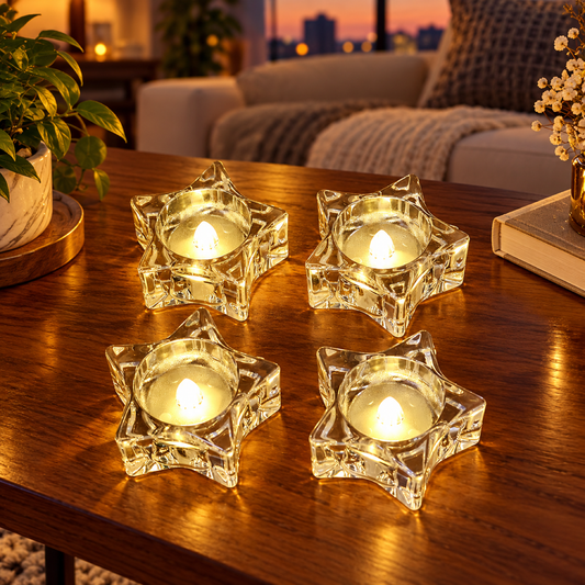 14763 led crystal flameless smokeless candles 4pc