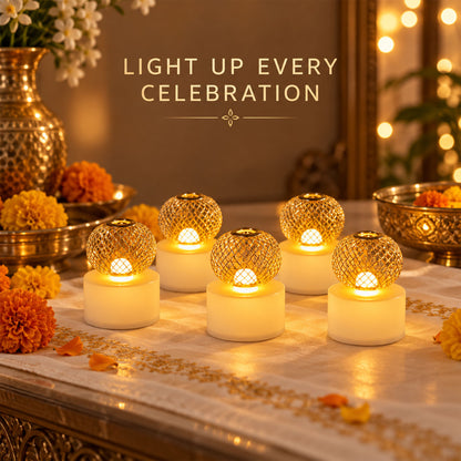 Warm ball shape decorative lights arranged for a celebration