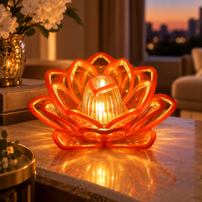Lotus shape LED candle light showcase