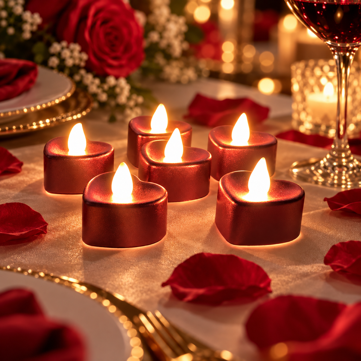 Heart Shape LED Flameless Candles – Romantic Safe Decorative Set showcase