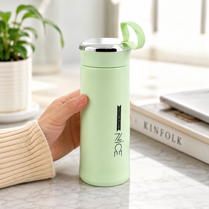 Glass Water Bottle 400ml – Leakproof, Thermal & BPA-Free