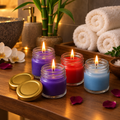 Wax Candle Set in Glass Jars – Elegant Flameless Home Decor