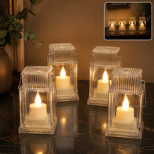LED Flameless Lantern Candles – Safe Warm Glow Set of 4